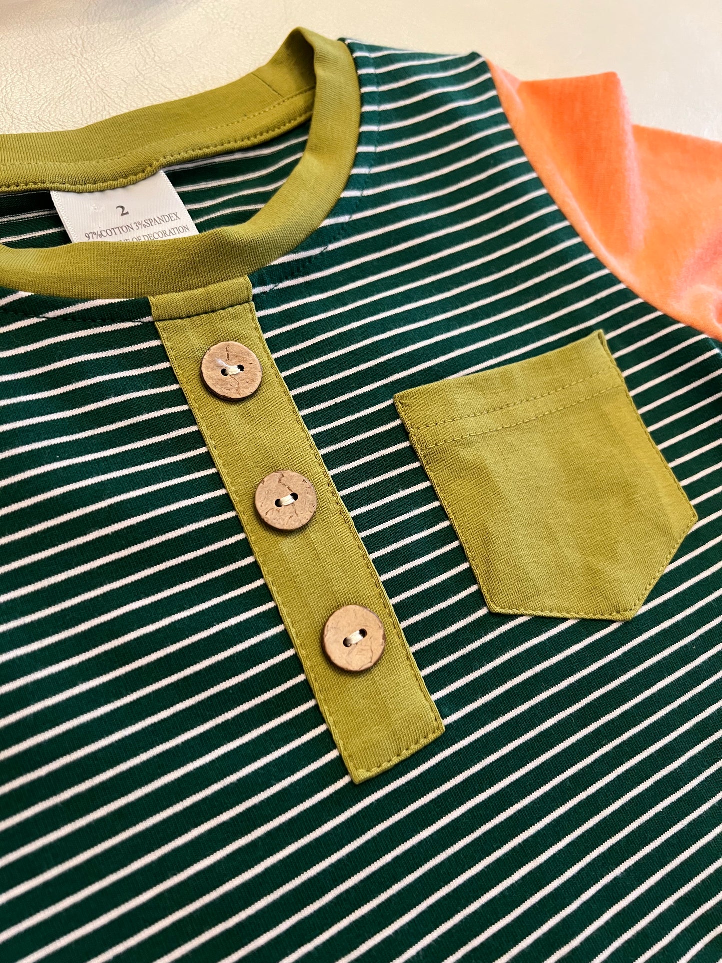 Forest Stripe Long Sleeve Pocket Tee