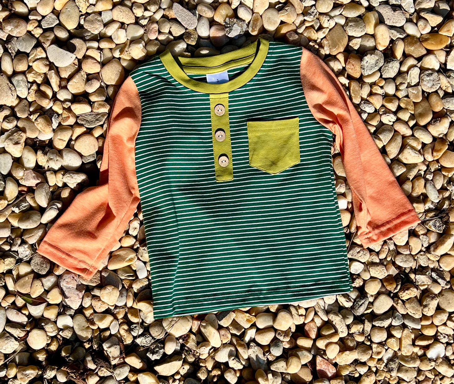 Forest Stripe Long Sleeve Pocket Tee