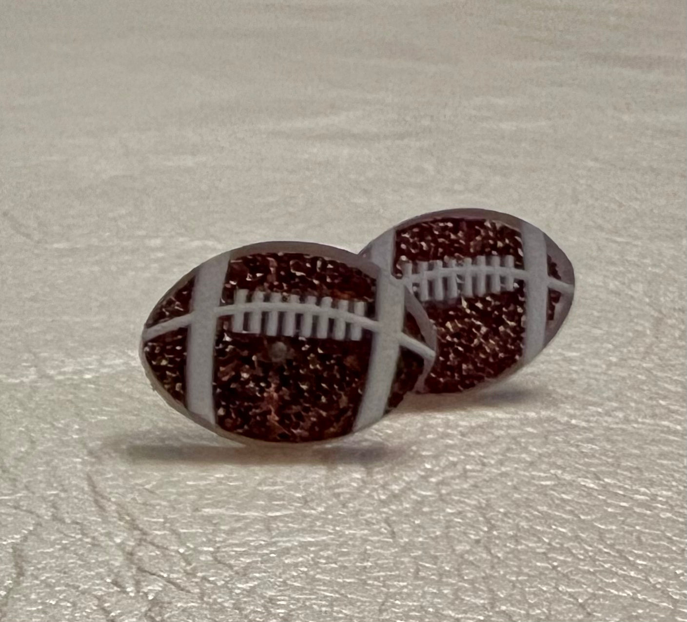 Glitter Football Stud Earrings