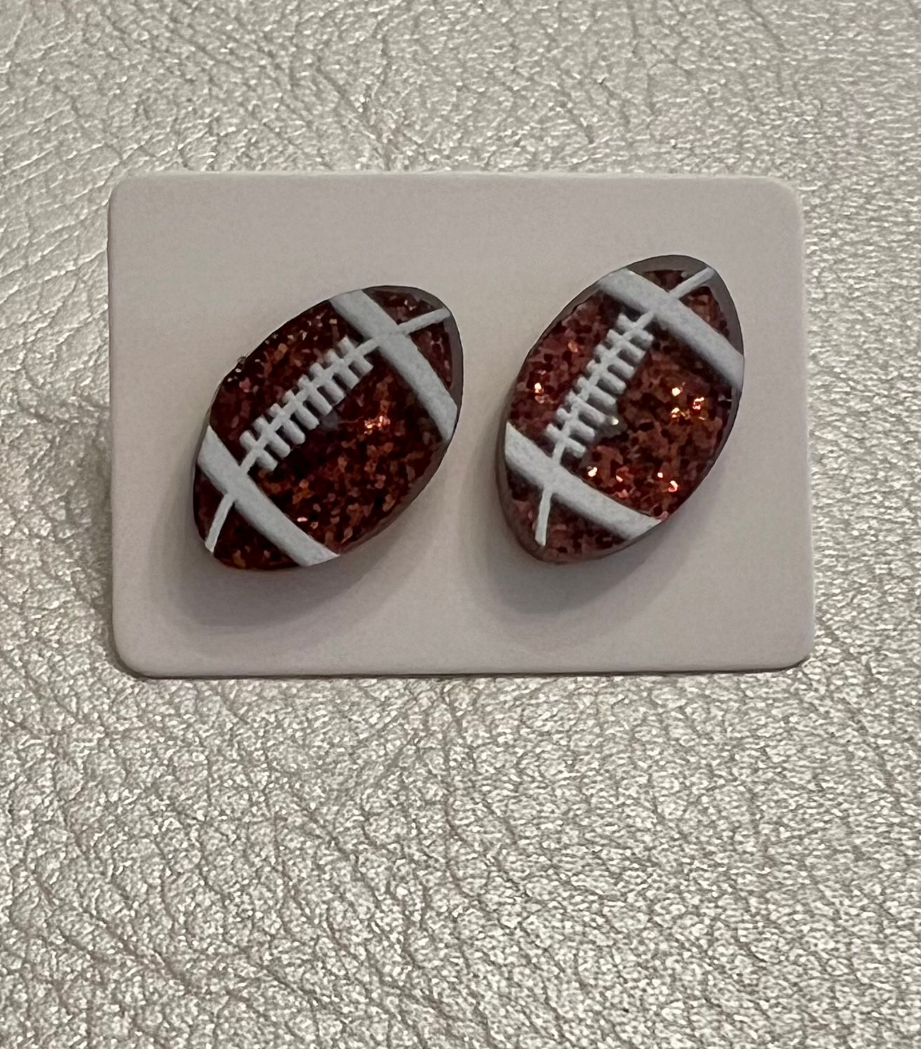 Glitter Football Stud Earrings